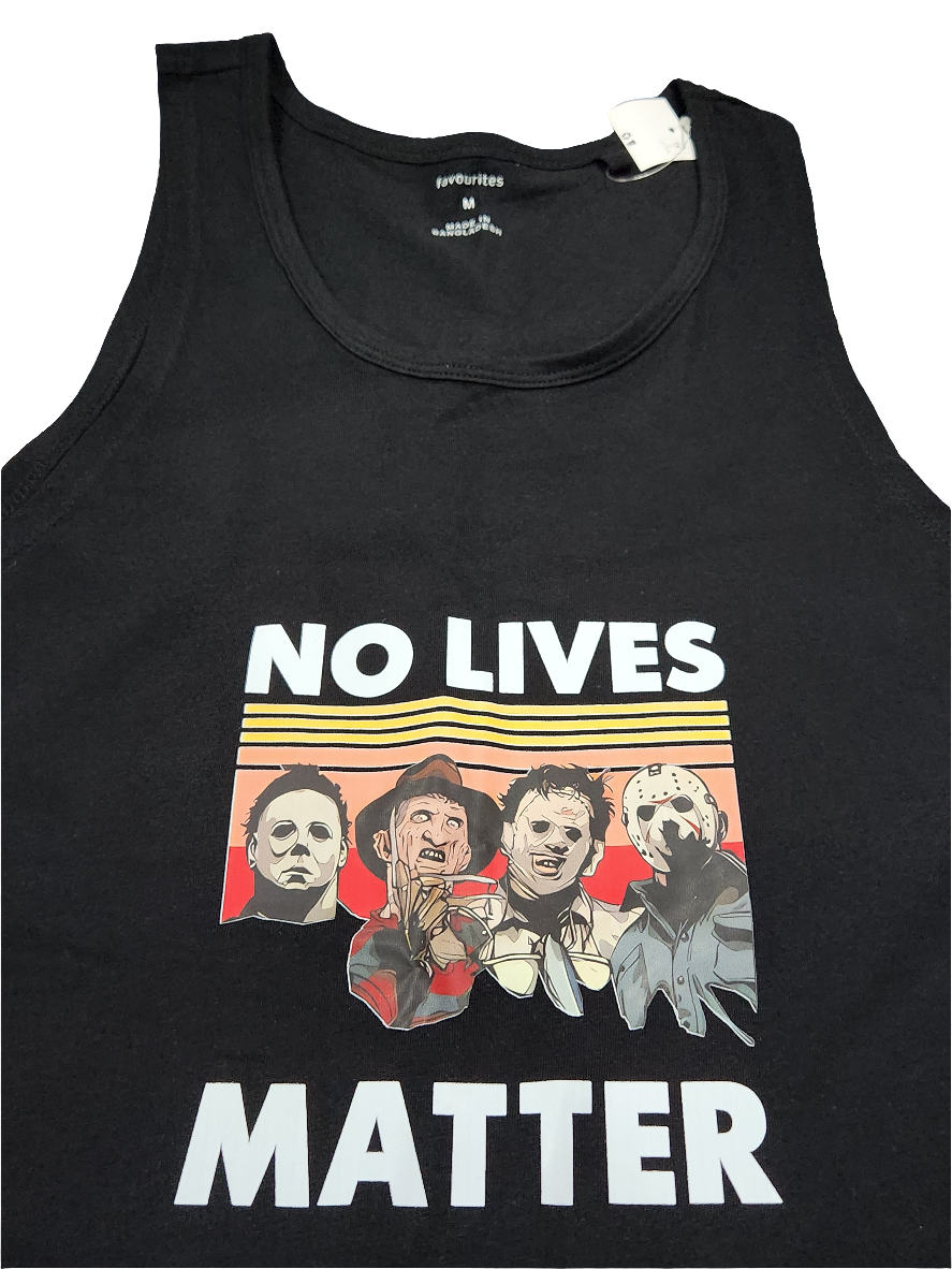 Mens (M) Black Singlet Top